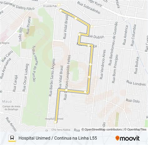 Horario y mapa de la ruta L55 de autobús